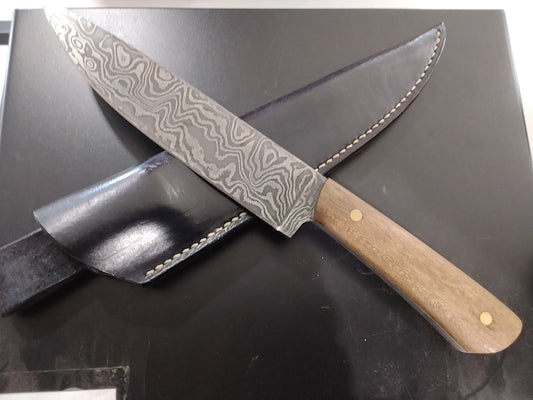 Damascus Knife with Display Case
